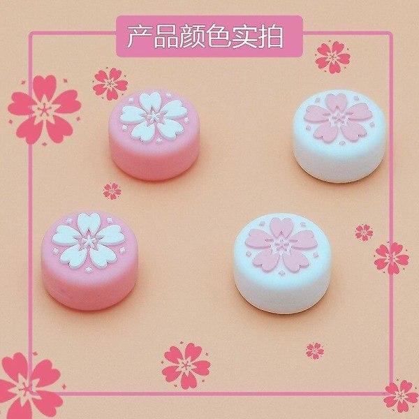 Pink sakura kat silikone analoge tommelfingergreb caps til nintend switch/lite ns joycon controller sticks cap til joy con cover Skblue2