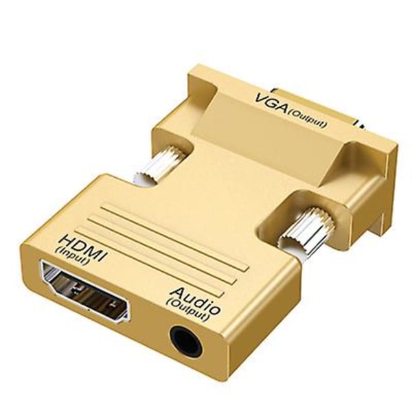 HDMI till VGA-kabel med ljudutgång, HDMI-omvandlare gold