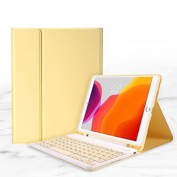 Bluetooth case är lämpligt för Ipad, avtagbart ultratunt case, inbyggd pennhållare yellow