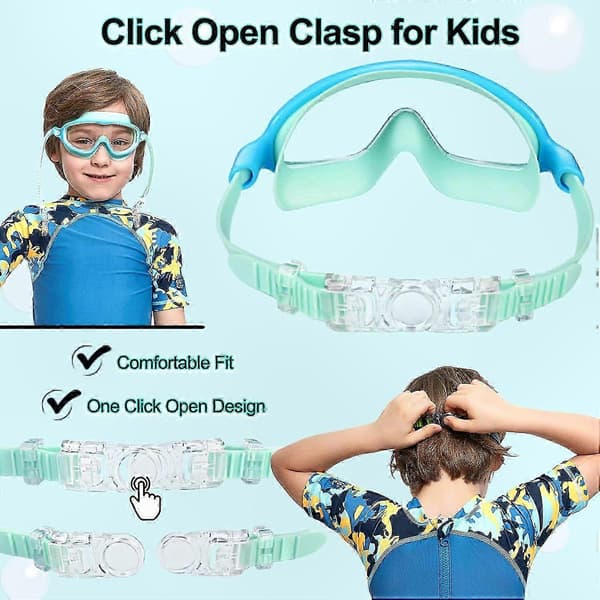 [LCS] Barnsimglasögon 2-pack - UV-skydd, imfria, brett synfält för åldrarna 3-14 Light Blue & Black/Green