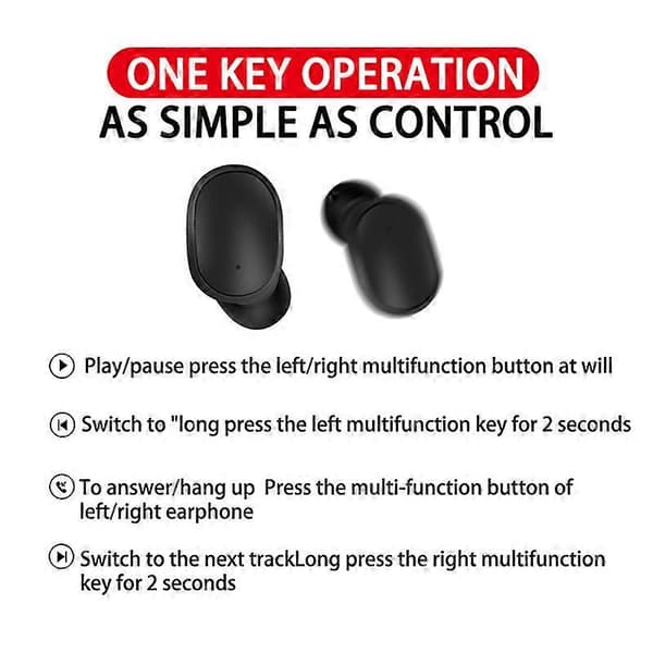 Bluetooth 5.0 Trådløse Hovedtelefoner Mini In-Ear Pods Til iPhone Android black
