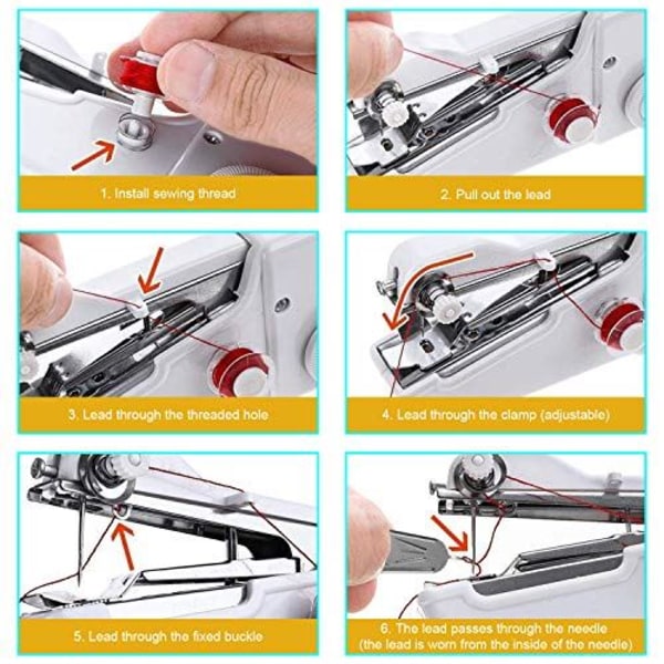 Mini DIY kätevä valkoinen kannettava ompelukone -3COOL