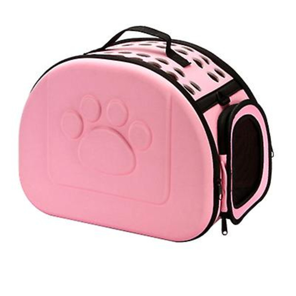 Bärbar hopfällbar husdjursväska för utomhusbruk pink L 42*35*26cm