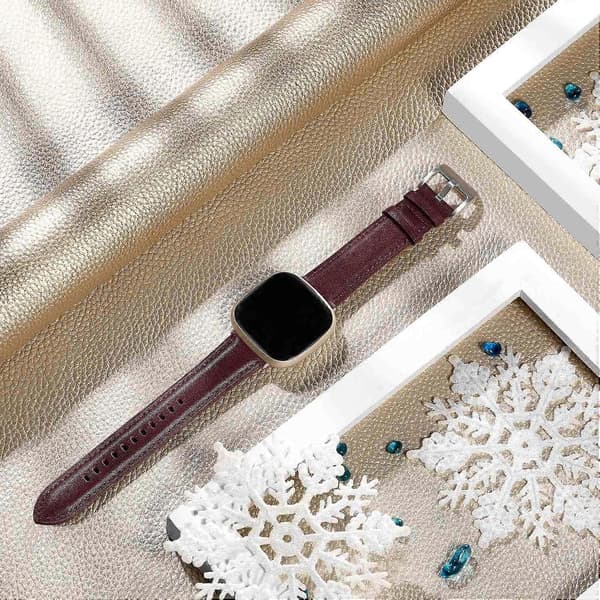 For Fitbit Versa 4/Fitbit Sense 2 Klokkerem Ekte Kuskinn Håndleddsrem Multicolor Style D