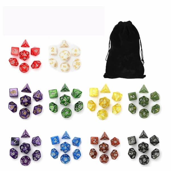 [LCS]70st Polyhedral Dice Set Kompatibel med Dungeons & Dragons Dnd Mtg Rpg D4-d20 Spel