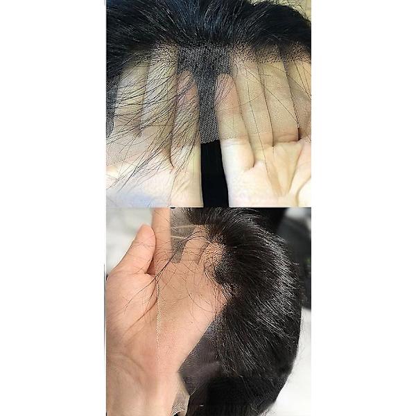 22 tum 13x4/13x6 Lace Front Äkta Hår Peruker Förplockade 4x4 Closure Peruk Brasiliansk Rak Lace Frontal Peruk