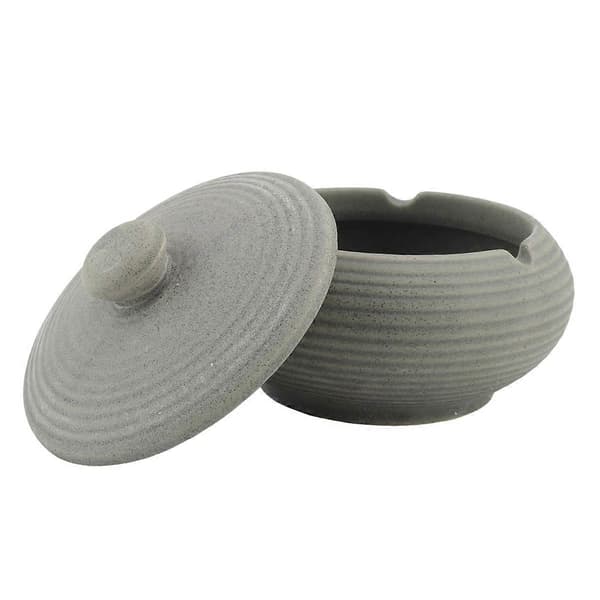 [LCS] Ceramic Ashtray with Windproof Lid for Indoor and Outdoor Use - Light Blue Light Blue