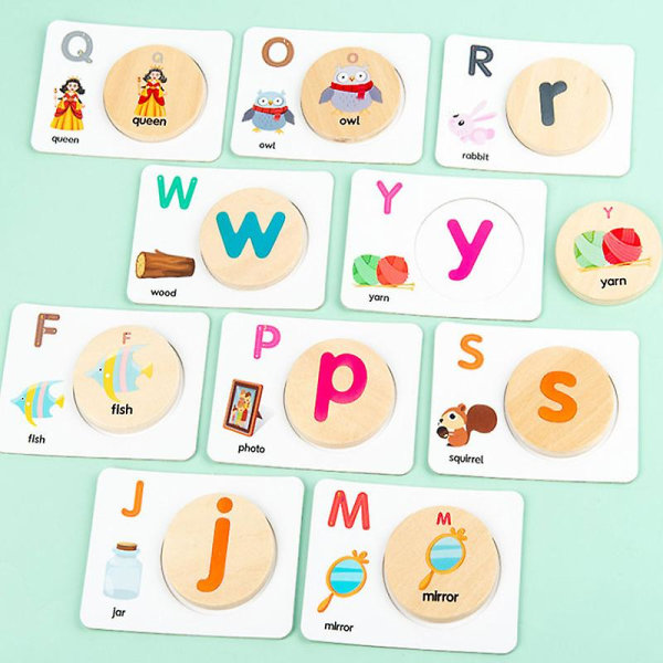 Bokstäver som matchar kort Baby Pussel Jigsaw Pedagogiska leksaker