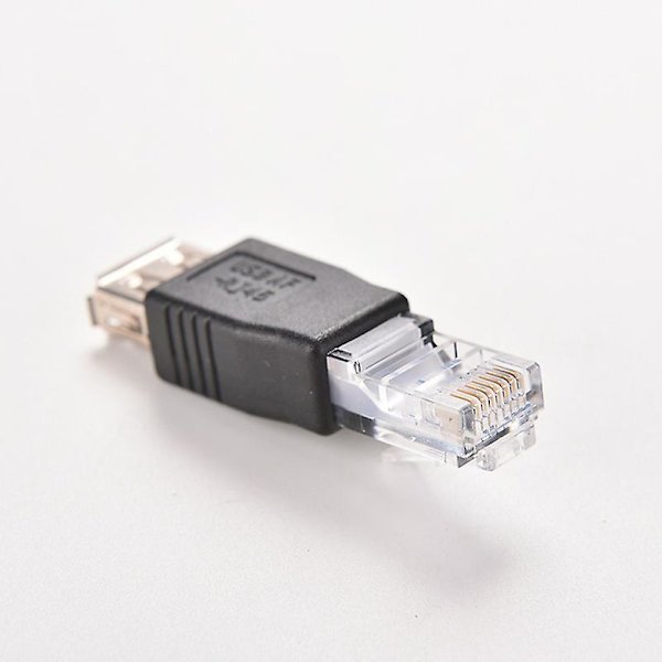 2 stk. PC USB til RJ45 Hunn A til Ethernet Internett RJ45 Kontaktadapter