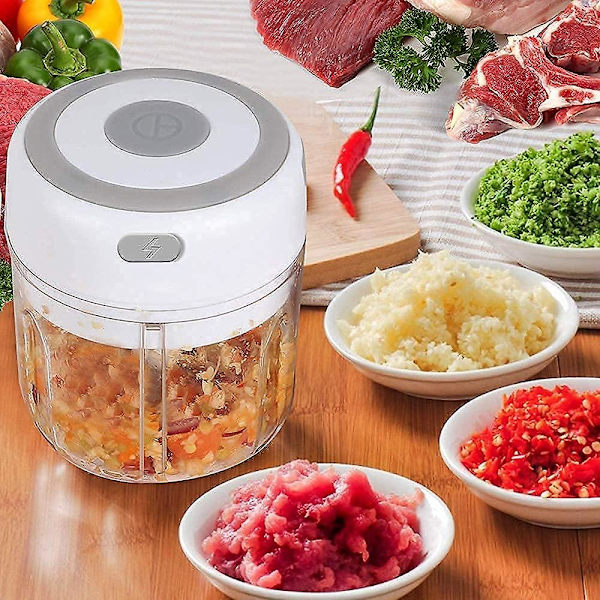 Mini Vitlöksskärare Mixer Blender USB Elektrisk Hackare White 250ml