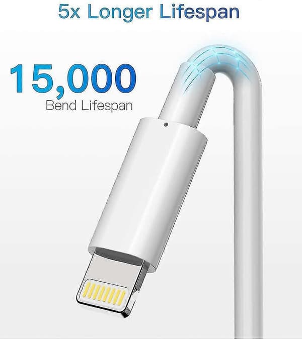 [LCS] Pakke med 3 iPhone 2M ladekabel MFi-sertifisert Lightning-kabel