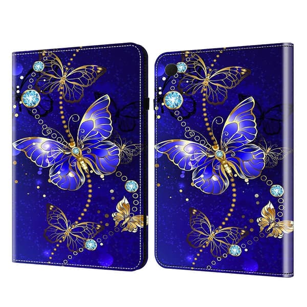 [LCS]Til Samsung Galaxy Tab A9+(Plus) Elastiklukning Stødsikkert Etui Mønstertryk PU Læder Flip Tablet Cover med Stand Butterfly
