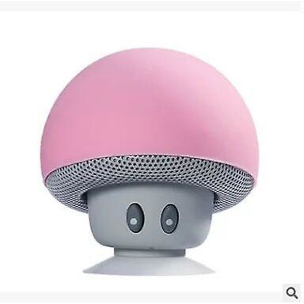 Trådlös Bluetooth-högtalare med tecknad svamphuvud, sugkopp, telefonhållare, portabel utomhushögtalare pink