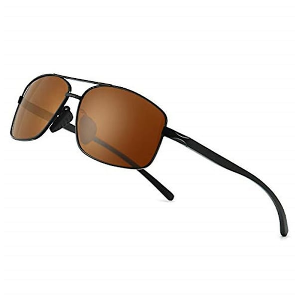 Uv400 Erittäin kevyet suorakulmaiset polarisoidut aurinkolasit Dark Brown