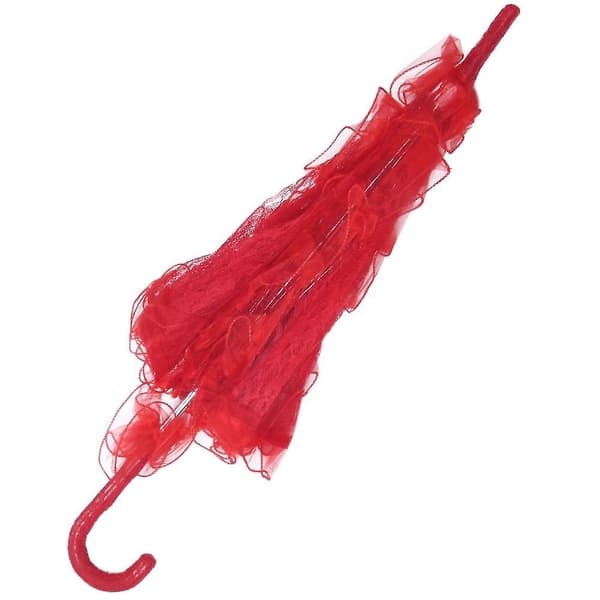 Spetsparasoll Bröllop Spetsblomma Bröllop Brudparasoll Paraply Röd