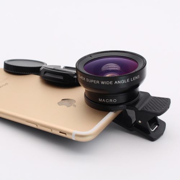 2 i 1 Clamp Lens för Iphone 5 6 7 8 X S C SE Plus Smartphone Su