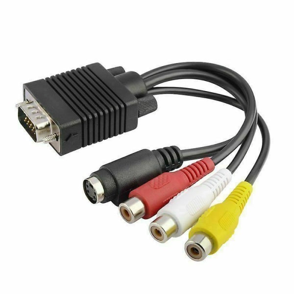 Vga Svga Till S-video 3 Rca Av Tv Ut Kabel Adapter Konverter Pc Dator Bärbar