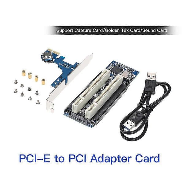 PCI-E til adapter PCI-E til dobbel PCI-sporutvidelse støtter opptakskort/gullskattekort/lydkort
