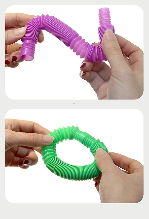 [LCS] Pop Tube Sensoriska Leksaker, Sträckrör för Barn Dekompression, Förskole Fingerleksaker, 8-pack