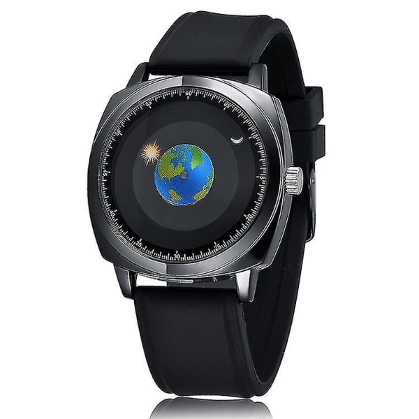 addies MY-1704 Earth Pattern Silicone Strap Watch för män, Support Life Vattentät