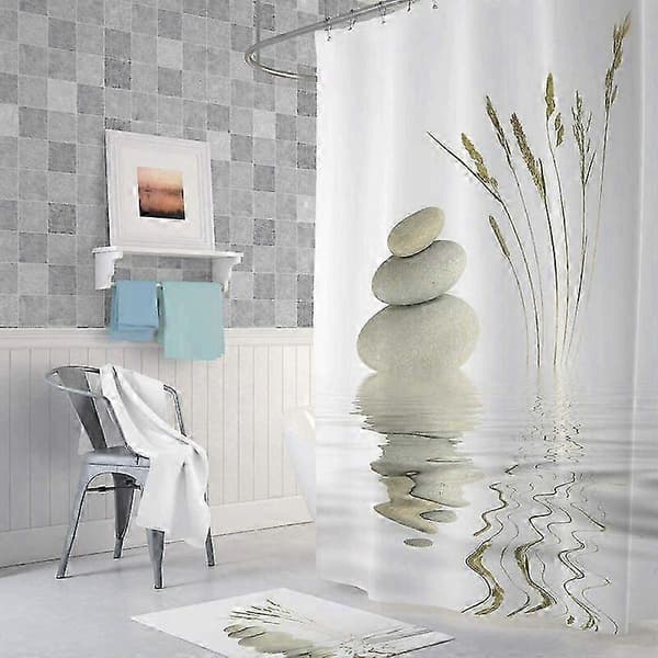 Vattentätt duschdraperi 120x200 cm med krokar för moderna badrum