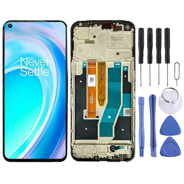 IPS LCD-skærm til OnePlus Nord CE 2 Lite 5G CPH2381 CPH2409 Digitizer Komplet samling med ramme (sort) Black