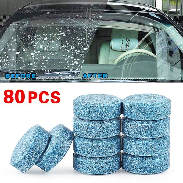 20/120 st Car Solid Cleaner Brustabletter Spray Cleaner Bilfönster Vindruta Glasrengöring Auto 80PCS