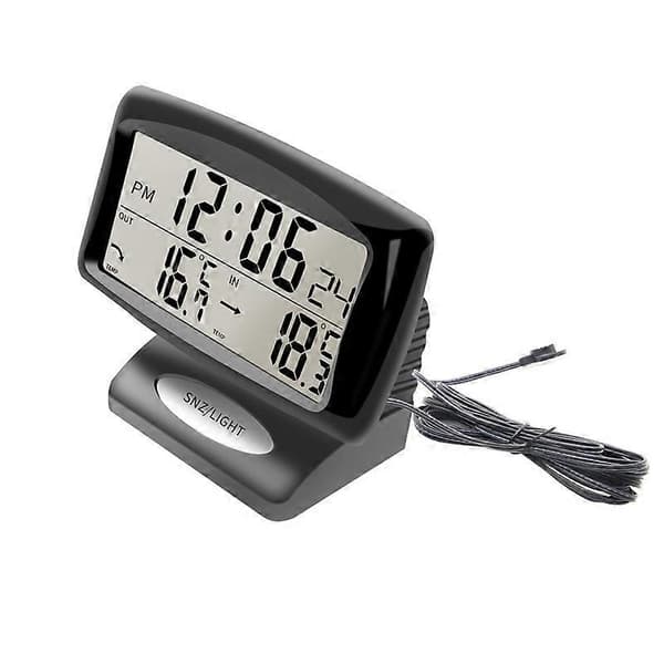 LCD Natlys Bilur Bil Elektronik Indvendig Og Udvendig Dobbelt Termometer 2 i 1 Sort Not Specified