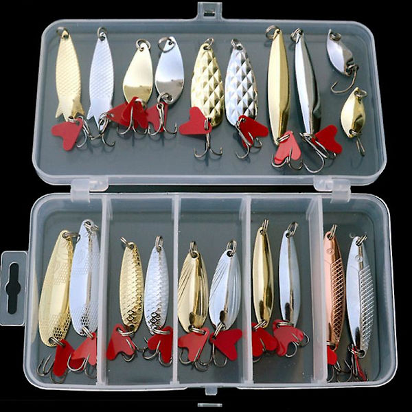 20 stk Minnow Fluefiske Sluksett Harde Agn Wobbler Karpfiske Utstyr Kroker Med Boks