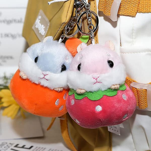 Liten Hamsterdocka Hänge Plyschleksak Nyckelring Hängande B