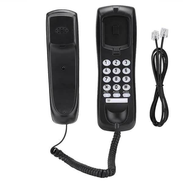 KX T628 Sort engelsk kablet bordvægtelefon fastnettelefon til hjemmekontor