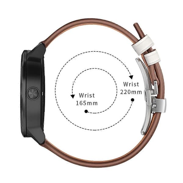 [LCS]20mm Top-layer koskind ægte læder urrem erstatning til Garmin Vivoactive 3 Vivom Multicolor Silver+White