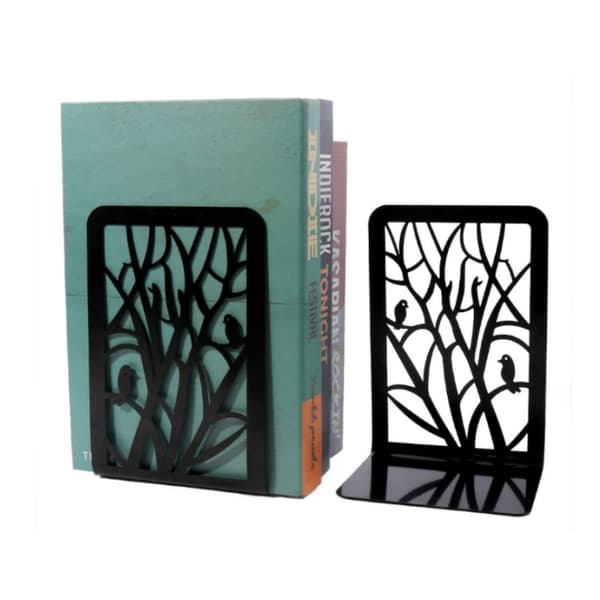 [LCS] Non-slip metal bookends, 2-pack, bird