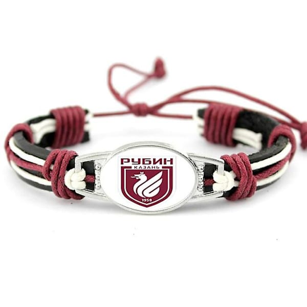 Moscow Fotball Russisk Premier League Charms Ekte Skinn Armbånd & Armringer Fans Håndflettet Smykker