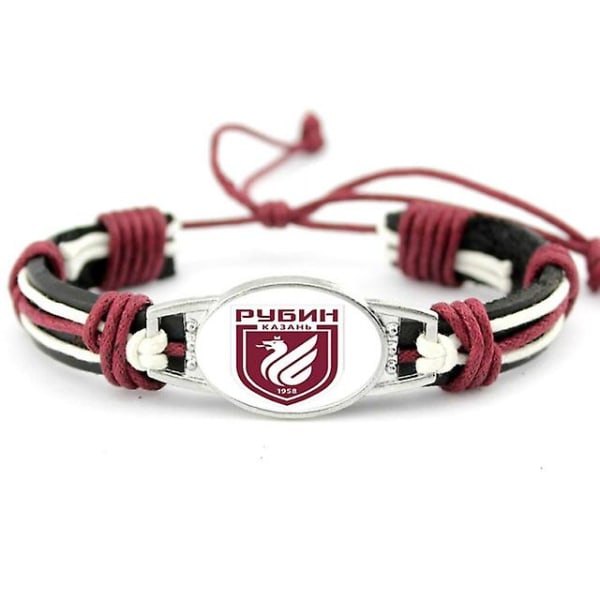 Moskva Fotboll Ryska Premier League Berlocker Äkta Läderarmband & Armringar Fans Handflätade Smycken