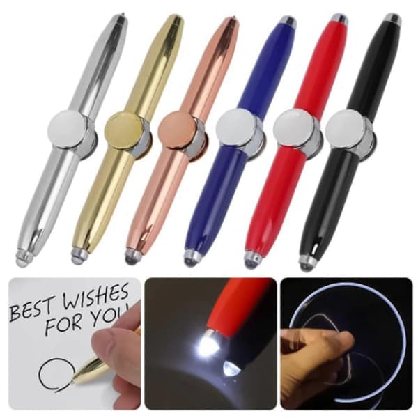 Fidget Spinning Pen for ADHD Stress Reducer Thinking Ballpoint Pen Gift Pen, Rask levering Red