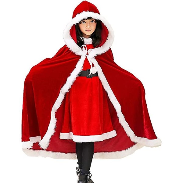 Vuxen barn jultomtens kappa med huva 90cm