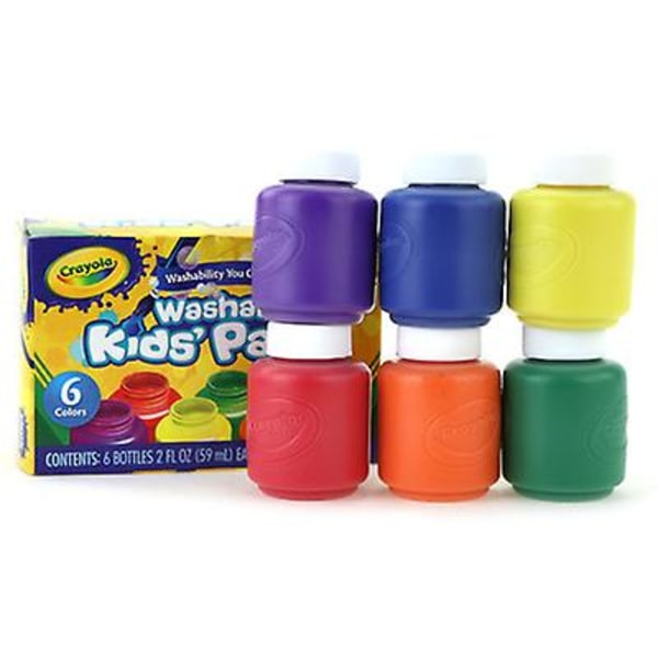 Vaskbar barnemaling 10 farger, 6 farger 6 color