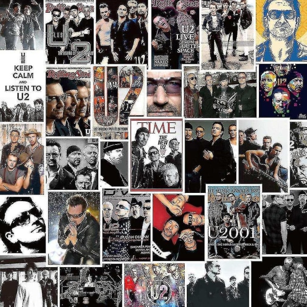 30st U2 Musikband Mode klistermärken Vattentät flaska Skateboar
