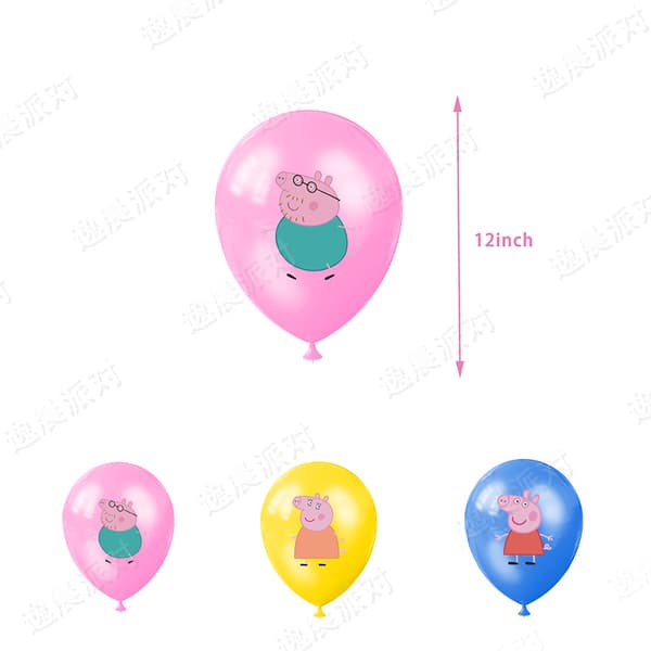 [LCS] Peppa Gris Tema Bursdagsbanner Ballong Kake Arrangement