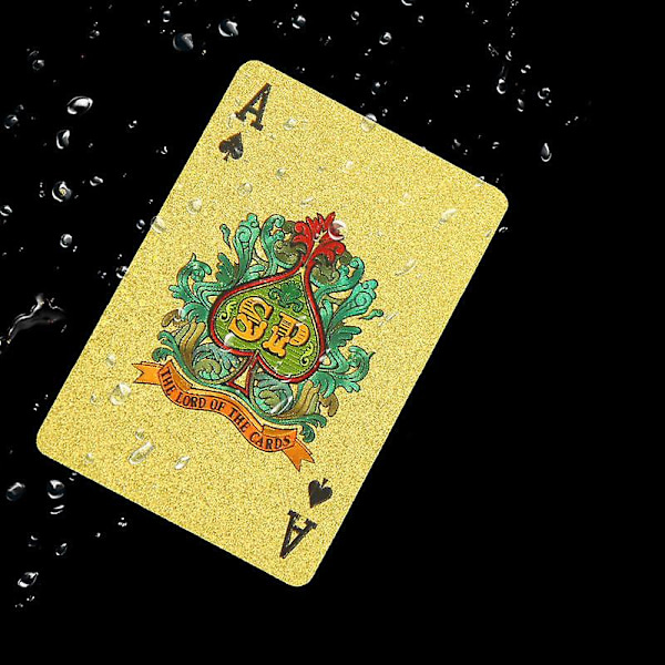 PVC Kultainen Pokeri Pestävä Kestävä 24K Kultaiset Pelikortit Kultafolio Pokeri Lahjat