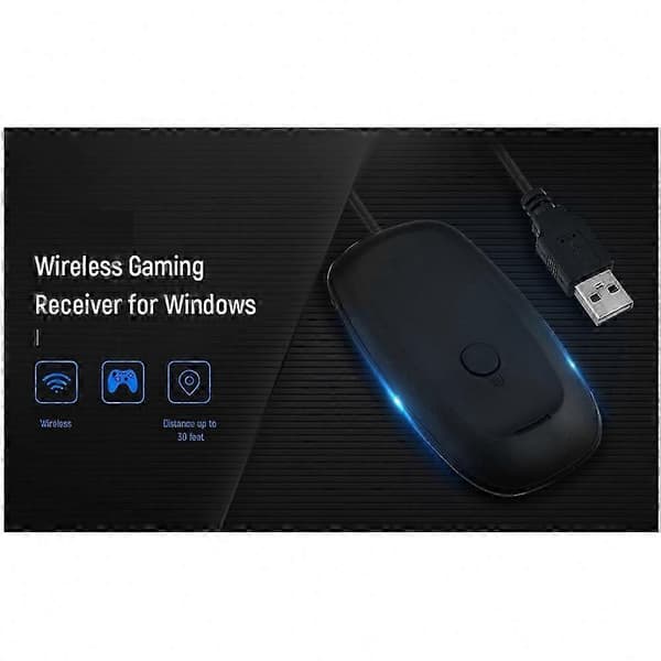USB trådlös spelreceiver för PC Gamepad-omvandlare kompatibel med Windows XP/7/8/10 Controlleradapter för 360-system Black