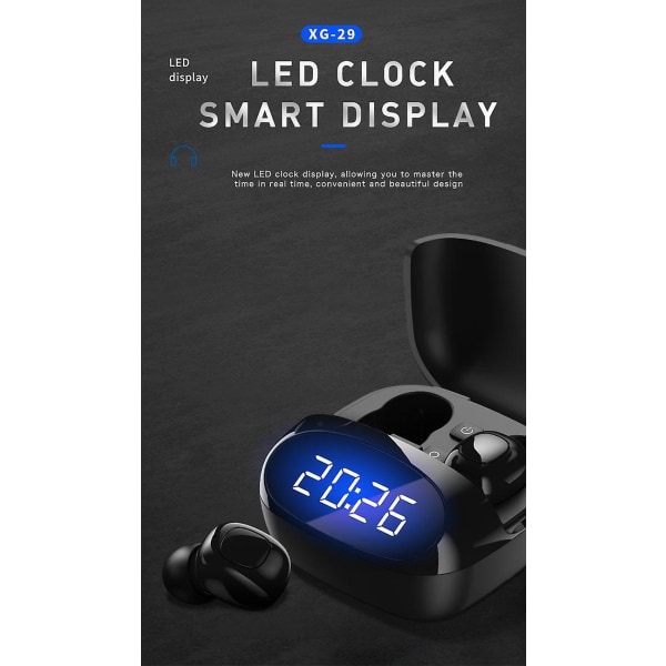 XG29 TWS LED-näyttökello Langattomat Bluetooth-stereokuulokkeet Sp