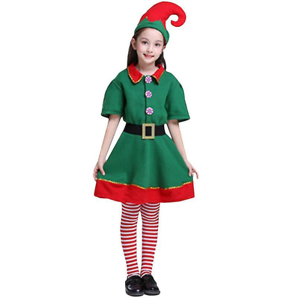 Familj Matchande Barn Vuxen Jul Elf Fancy Dress Xmas Cosplay Kostym Girls 4-5 Years