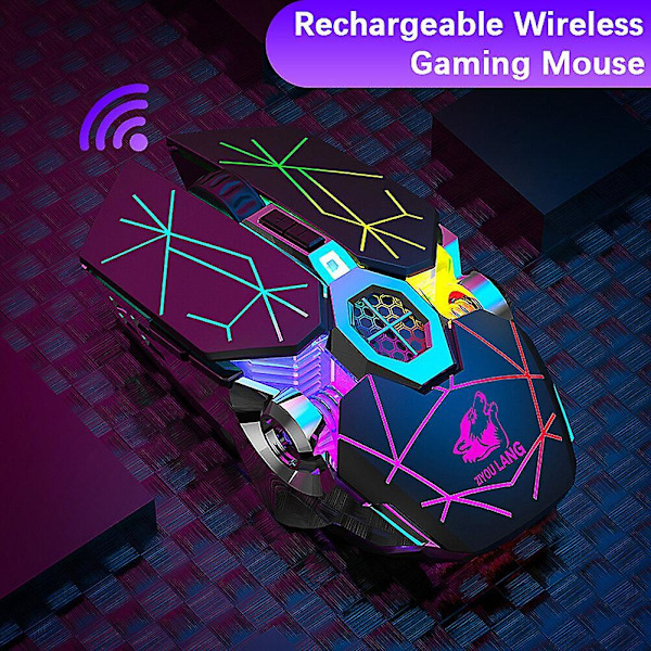 Trådlös Gamingmus 2.4G 2400DPI USB Uppladdningsbar Tyst Bakgrundsbelyst Möss Valfri Mus Bluetooth för