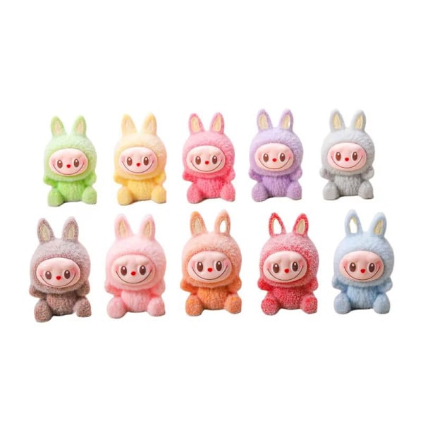 Labubu Macaron Udvalgt Mini Dukke Blind Box Candy Farve Håndlavet Model Skrivebord Udsøgt Ornament Mystisk Boks Perifere Gaver Random 1 pcs