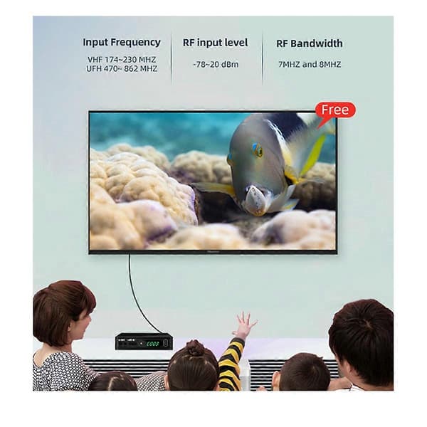 DVB-T2 TV-tuner Terrestrisk Satellit TV-modtager Digital TV-dekoder HEVC DVBT2 264 HD TV-bokse USB S As Shown