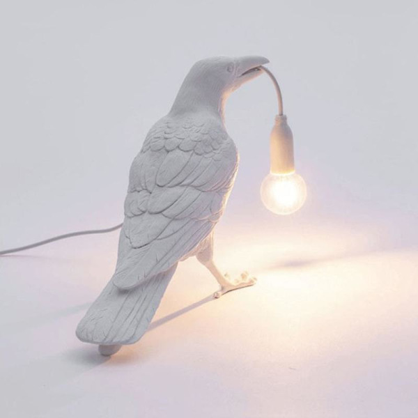 Raven Lätta Fåglar Bordslampor Sovrum Harts Kråka Skrivbordslampa Sänglampa Vägglampa Black C US Plug