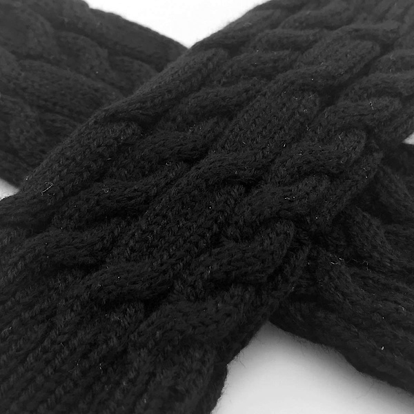 Muodikkaat Lämpimät Pehmeät Mukavat Rannekäsineet Talvi Sormettomat Tyttöjen Käsivarsikäsineet Lapaset Neulotut Naiset Black