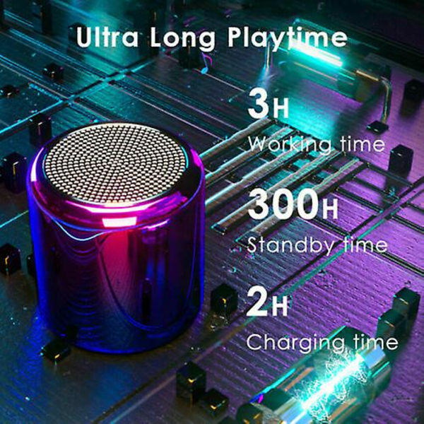 Mini Bluetooth 5.0 Stereo -kaiutin, kannettava True Wireless -subwoofer-pylväs Purple